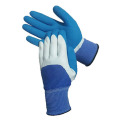 Blue Waterproof Nitrile Soft Nylon Cleaning Gloves