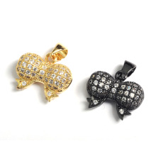 Fashion Bow Bowknot Jewekry Accessory Charms Pendant with CZ