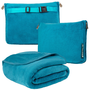 Airplane folded fleece balneket with pillow