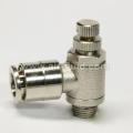 Régulateur de débit laiton plaqué nickel O.D Tube 08 mm x 1/4 BSPP Thread