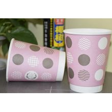 Doble pared taza de papel caliente para llevar Té de café tazas desechables