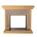 Brown Mirrored Glass Electric Fireplace