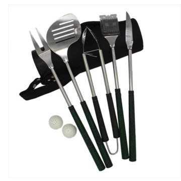 Stainless steel bbq tools set with golf bag