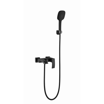 Constant temperature brushed gold matte black shower set