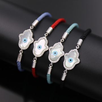 Hamsa Hand Evil Eye Spiritial Charm Rope Bracelet