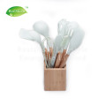 10 Pieces Wooden Handles Silicone Cooking Tools