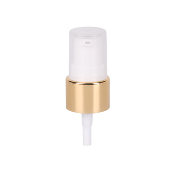 metal golden and silver aluminum cosmetic bottle water cream treatment pump 20/410 18/410