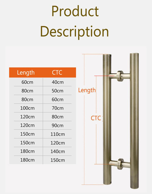 Back To Back Tubular Shower Door Pull 1