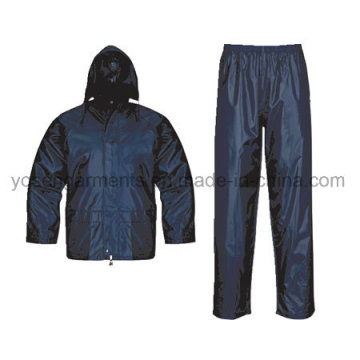 Poliester de adulto Poliéster / PVC traje de lluvia impermeable Rainsuit Raincoat Ropa de trabajo Ropa de lluvia