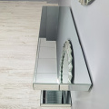 modern crushed diamond mirrored console table