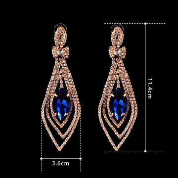 Dangle Boucles d&#39;oreilles en cristal strass pour l&#39;engagement