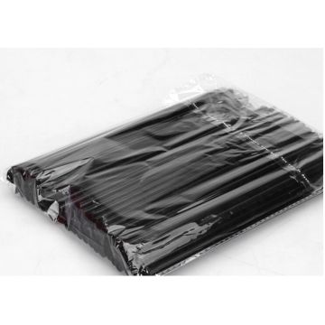 Black Color Plastic Flexible Drinking Bendy Straw