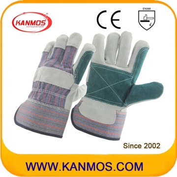 Double Palm Industrial Safety Cow Split Leather Work Gloves (110141)