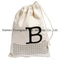 Promotional Custom Large Reusable Travel Shoe Cotton Canvas Drawstring Laundry Bag