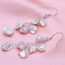 Boucles d&#39;oreilles en perles Keshi 8-9mm