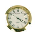 Quartz Movement Insert Round Silver Tone Mini Clock with Numbers