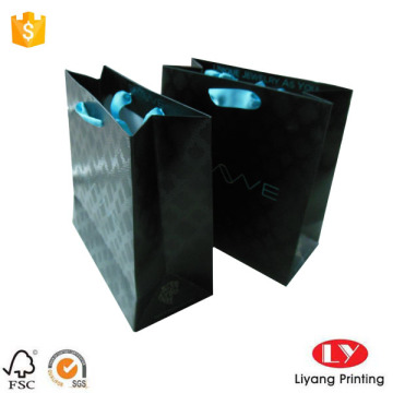 Bolsa de regalo de papel UV spot para compras de joyas