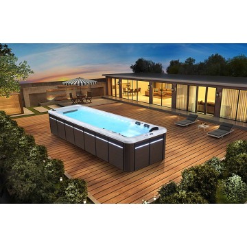 Pequeño spa de natación cubierta portátil portátil independiente spa de piscina grande y larga