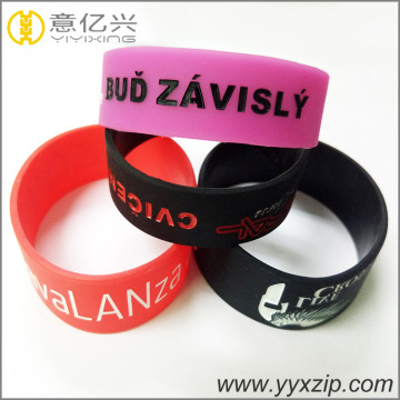 Fashional Style Logo Printed Wide silicone bracelet