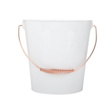 Tall White Metal Buckets Snack Bucket