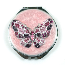 Diamant de couleur fantaisie papillon Compact Mirrors