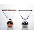 stemless martini cocktail glasses set with ball base