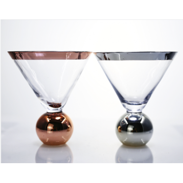 stemless martini cocktail glasses set with ball base