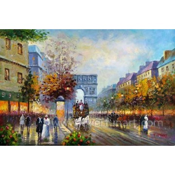 Großhandel Wand Kunst Paris Street Ölgemälde (EPS-036)