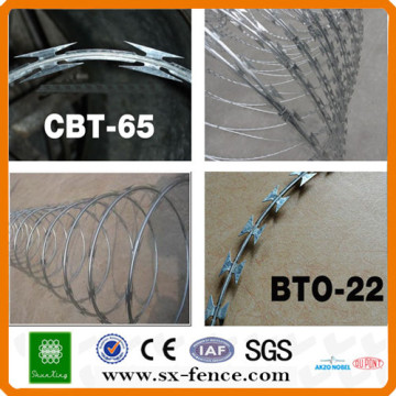 ISO9001 Crossed razor barbed wire