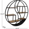 Home Industrial Hanging Circular Wall Shelf