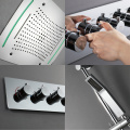 HIDEEP Five Function Thermostatic LED Shower Faucet Set