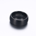 Anillos de carburo de tungsteno negro cepillado para hombre de 8 mm