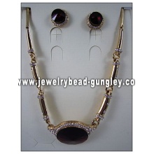 Fashion gold plated jewelry set for anniversary