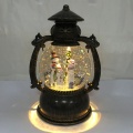 8"H  Battery Operated Led Lantern Snow Globe