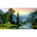 Home Decor Hills Landscape Oil Painting