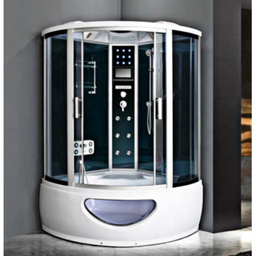 Salle de douche de porte de douche en essence avec salle de sauna à vapeur d&#39;angle intérieur
