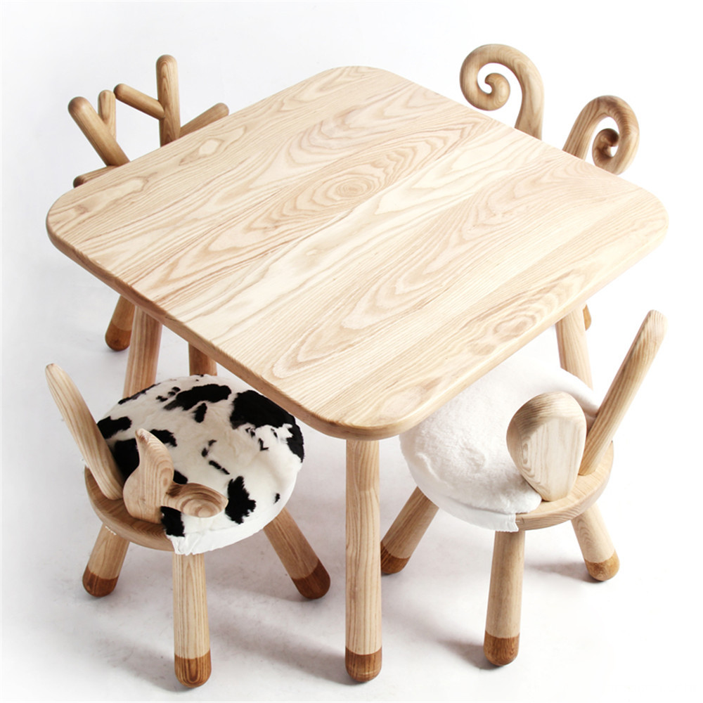 wooden animal shape soft chair