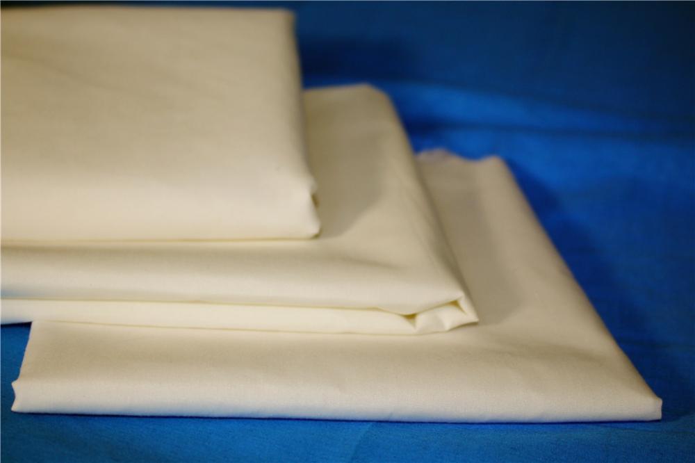 Polyester Cotton White Fabric