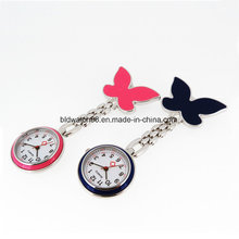 Women′s Pendant Butterfly Nurse Clip Brooch Quartz Hanging Pocket Watch