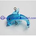 Turkish evil eye dolphin charm pendant