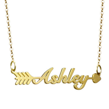 Collar personalizado con nombre de acero inoxidable dorado