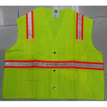 Gilet de sécurité routière à haute visibilité avec bouton