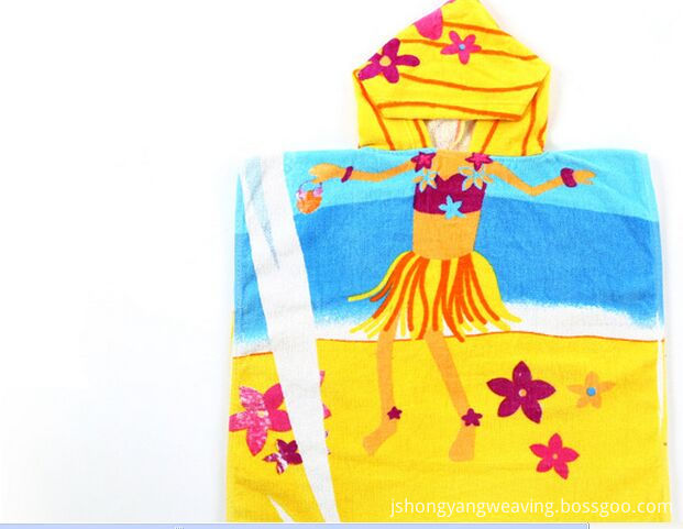 Kids printed poncho towel