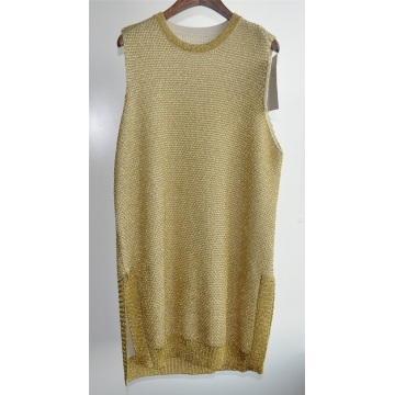 Sleeveless Side Split Knit Frauen Pullover Weste