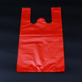 Food Packing Logo and Color Customized Plastic Vest T Shirt Red Plastic Bag for Grocery