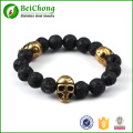 Vêtements Vintage homme NorthSkull perle bijoux 12mm Bouddha talon or acier inoxydable crâne élastique Bracelets Bangles