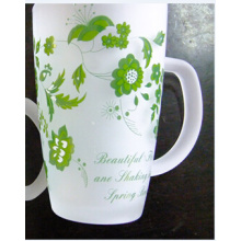 Frosted Blumen-Glas-Becher Kaffeetasse billige Glaswaren