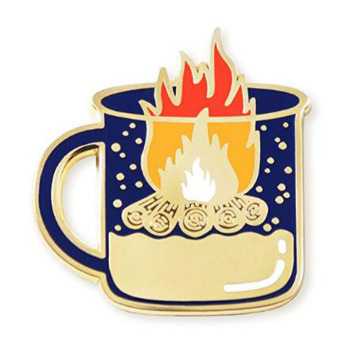 High Quality Happy Camper Bonfire Lapel Pin