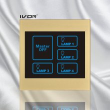 Interruptor de toque de 4 ganchos com moldura acrílica de controle mestre (SK-LT100L4-M)