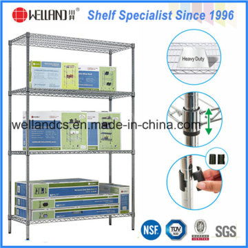 NSF 4 camadas Exposição de metal cromado Display Wire Shelf Rack